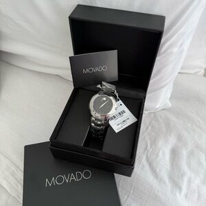 Movado Silver and Black Men's Watch
